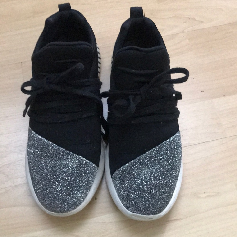 Black, silver shoes